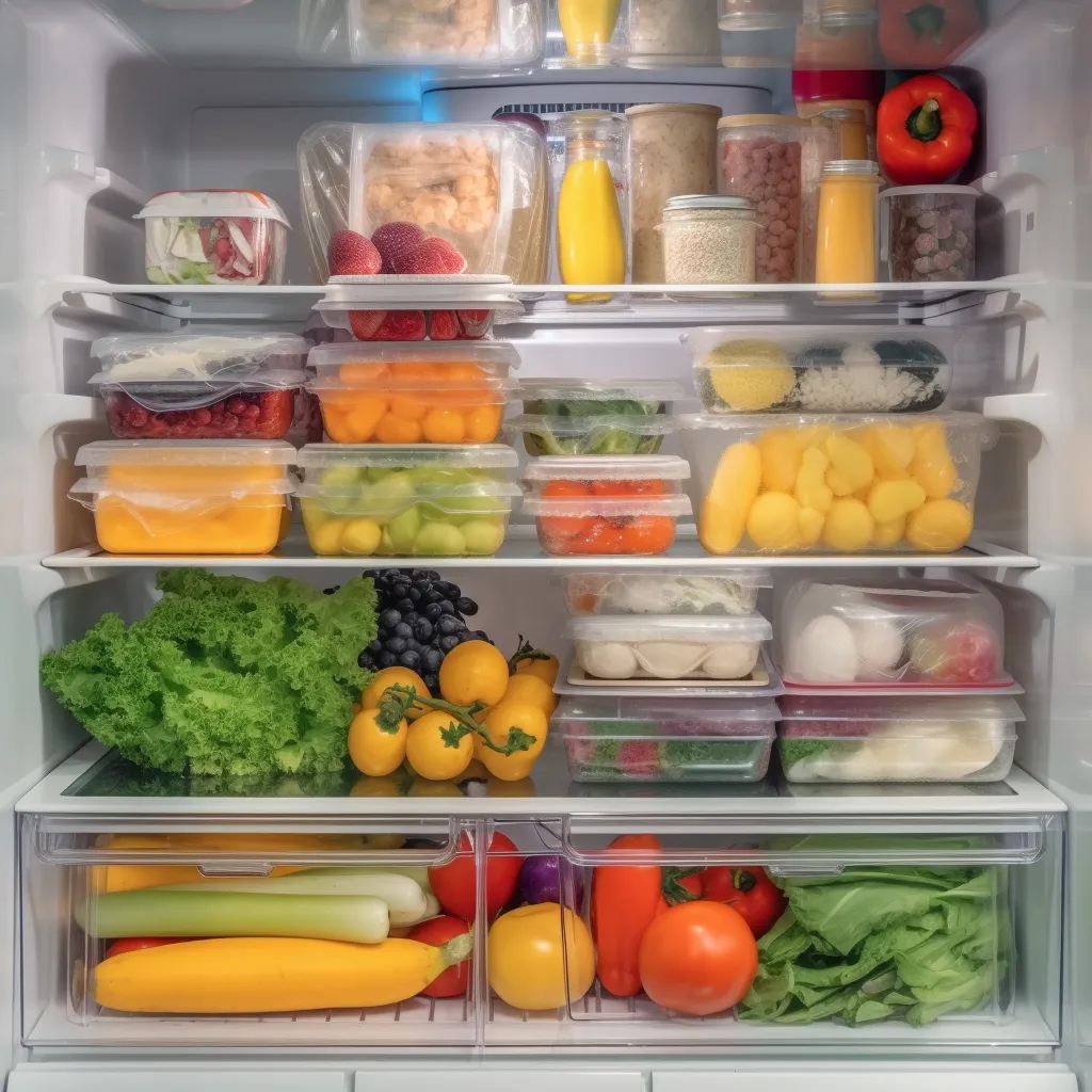 Vakuumierte Lebensmittel im Kühlschrank
